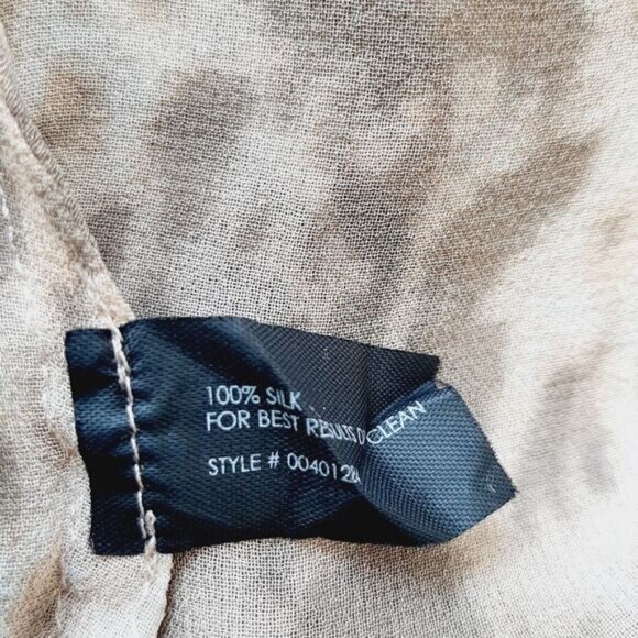 CLUB MONACO 100% Silk Semi-Sheer Lightweight Blouse Top Cheetah Sz XS Flawed - Picture 11 of 15
